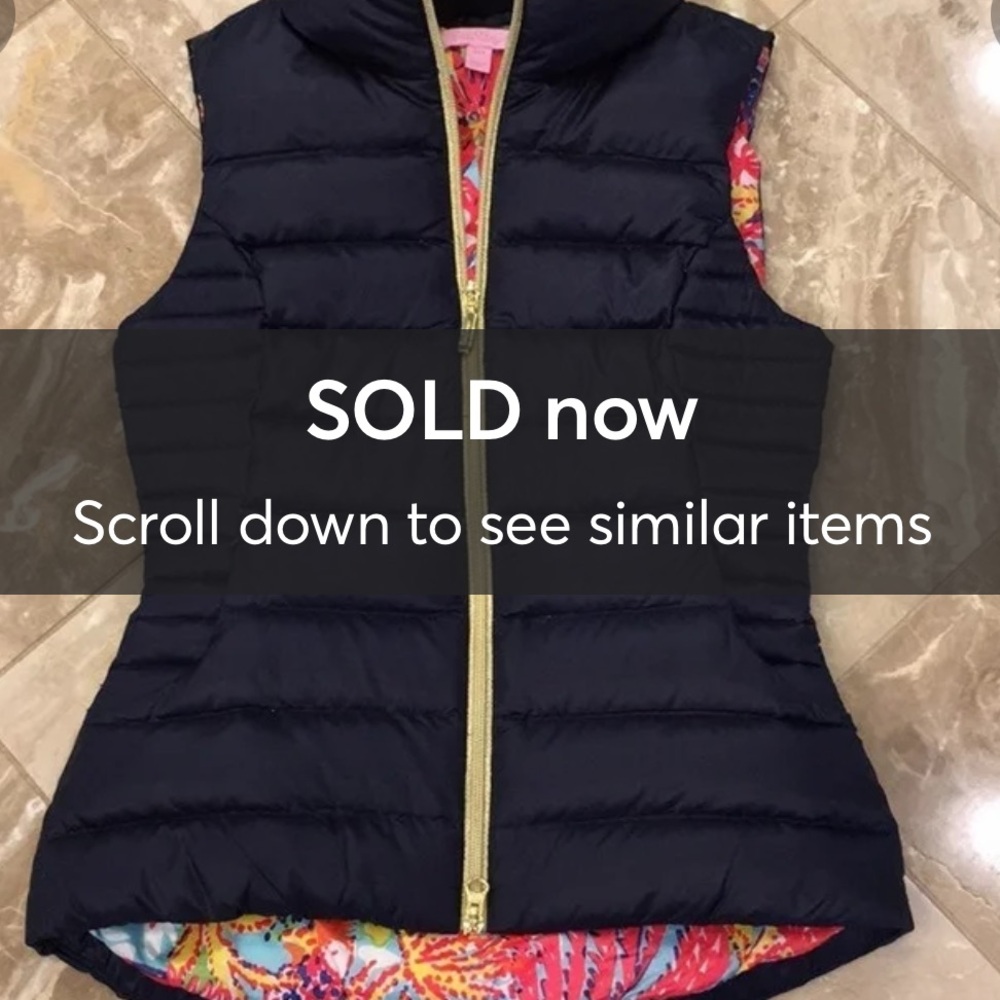 Lilly Pulitzer Allie packable navy vest - Picture 1 of 6
